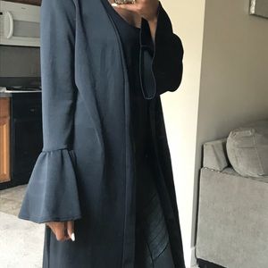 Black Flare Sleeve Duster